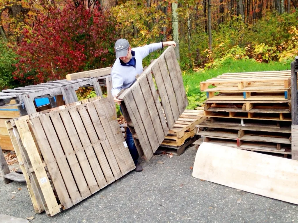 Sourcing pallets.