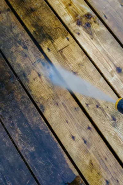 Cleaning the pallets.